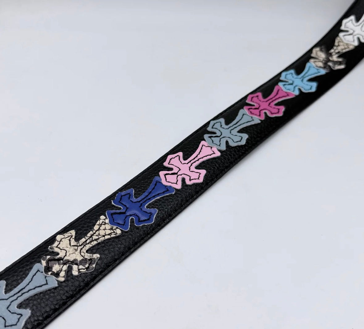 Black Vintage Filigree Cross Buckle Belt – Y2K Gothic Streetwear